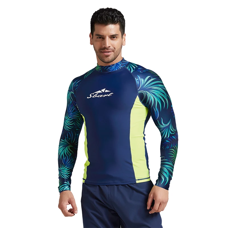 Sbart Long Sleeve Rash Vest Chlorine Resistant Antiuv Rashie Sublimation Printed Quick Dry Rash