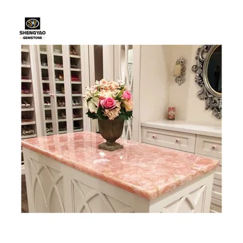 Custom 20mm Solid Pink Panel Rose Quartz Stone Countertop Slab