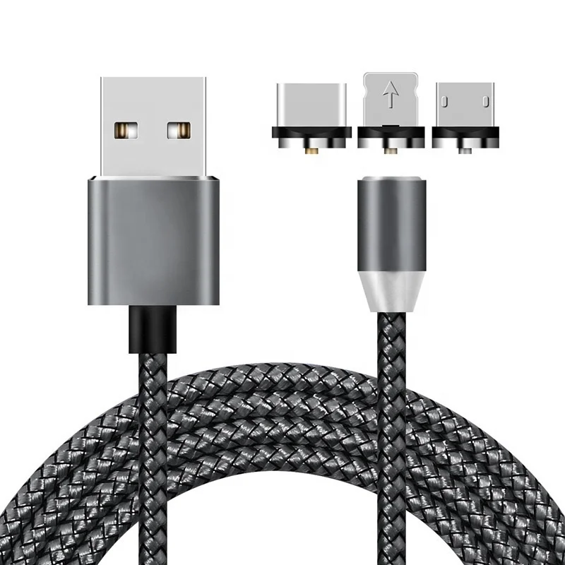 1m 2m 2.1A 3Plugs USB C Cord Type C 8Pin Micro USB 3 in 1 Magnetic Charging Cable for Android iPhone 5/6/7/8/XS/11 Huawei - ANKUX.COM