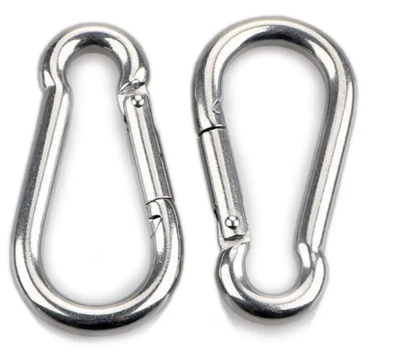 Hiking 10 x Snap Hooks LISOPO Carabiner Heavy Duty 304 Stainless Steel Camping Perfect for All Lifting aids and Handles with an Eyelet… Carabiner Snap Hook Carabiner Keychain Clips for Outdoor 