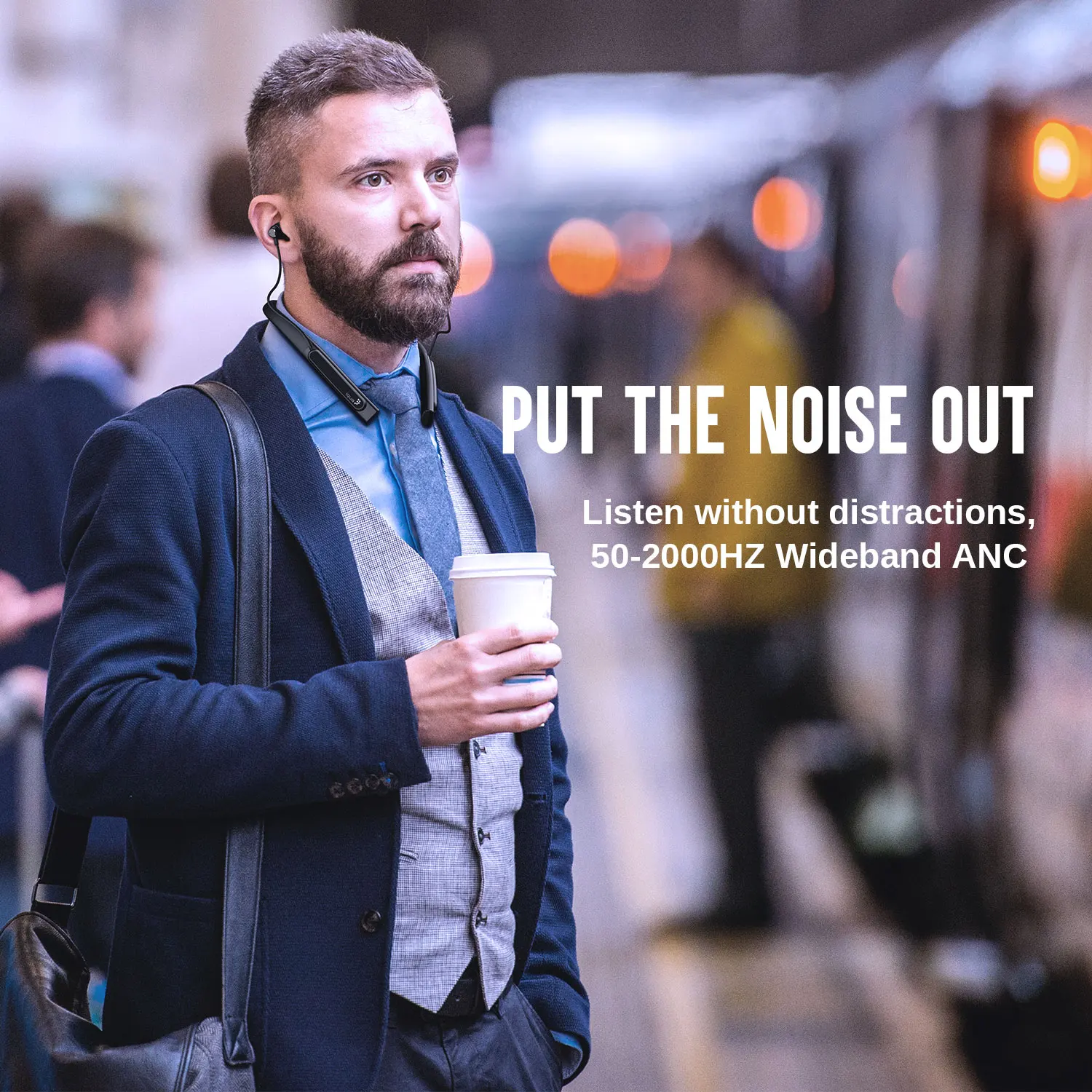 Wireless Headphones IPX5 Waterproof Bluetooth 5.0 Headphones ANC Noise cancelling Wireless Earphones - ANKUX.COM