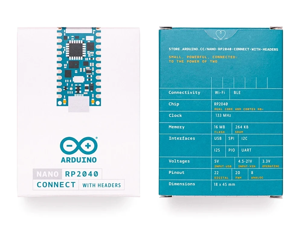 Arduino Nano Rp2040 Connect With Headers Abx00053 Italy Official Original Genuine Raspberry Pi 8106