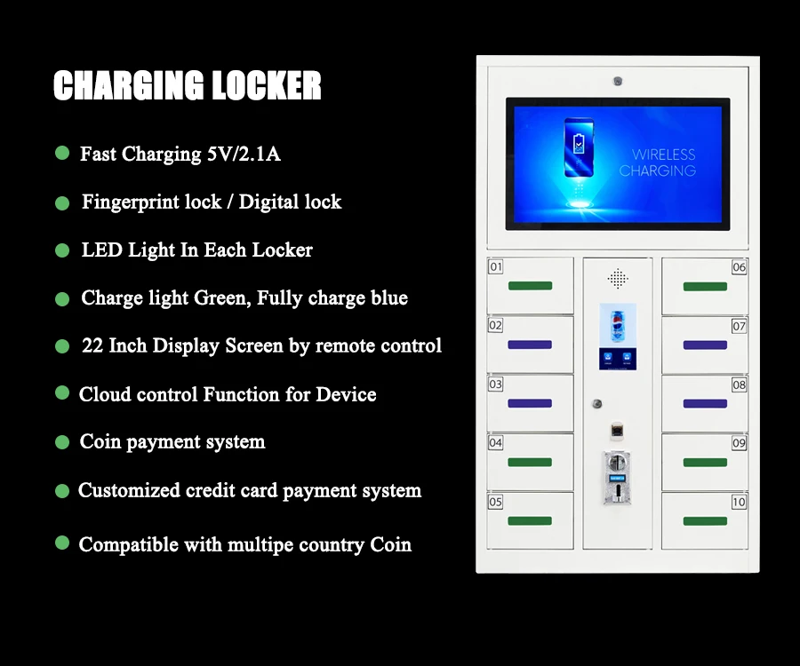 coin operated cell phone charging locker
