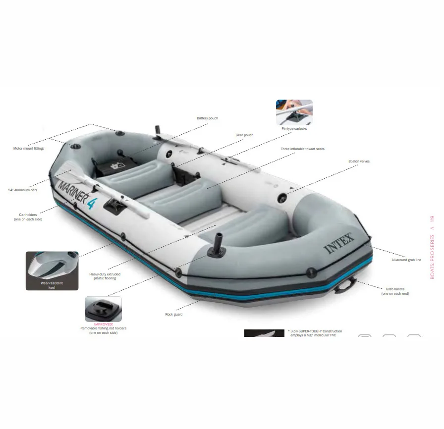 Mariner 3person Inflatable River/lake Dinghy Boat & Oars Set 68373