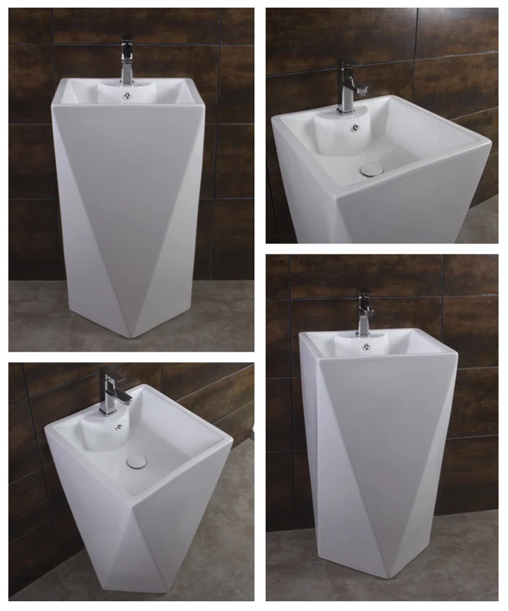 Amaze White Ceramic Bathroom Pedestal Wash Hand Basin manufacture