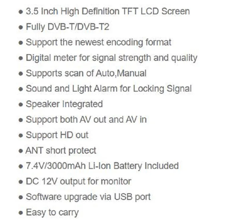 Satlink Ws Dvb T Dvb T Finder Mpeg Mpeg H Inch High Definition Tft Lcd Screen