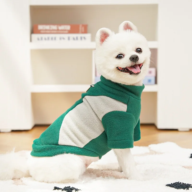 Autumn Winter New Pet Dog Cat Clothing Corgi Sports Base Shirt Fleece-Lined Dog Clothing Cat Supplies Made Polyester Classic