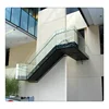Highest quality lobby staircase with tempering glass railing