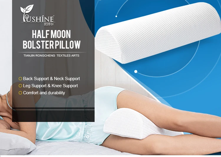 Pure Memory Foam Half Moon Bolster Pillow For Ankle And Knee Support