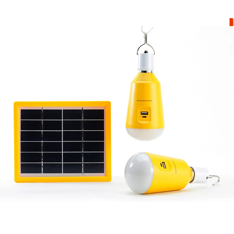 2W LED bulb solar charger mobile phone camping lantern 3W solar panel camping lantern solar outside camping lantern