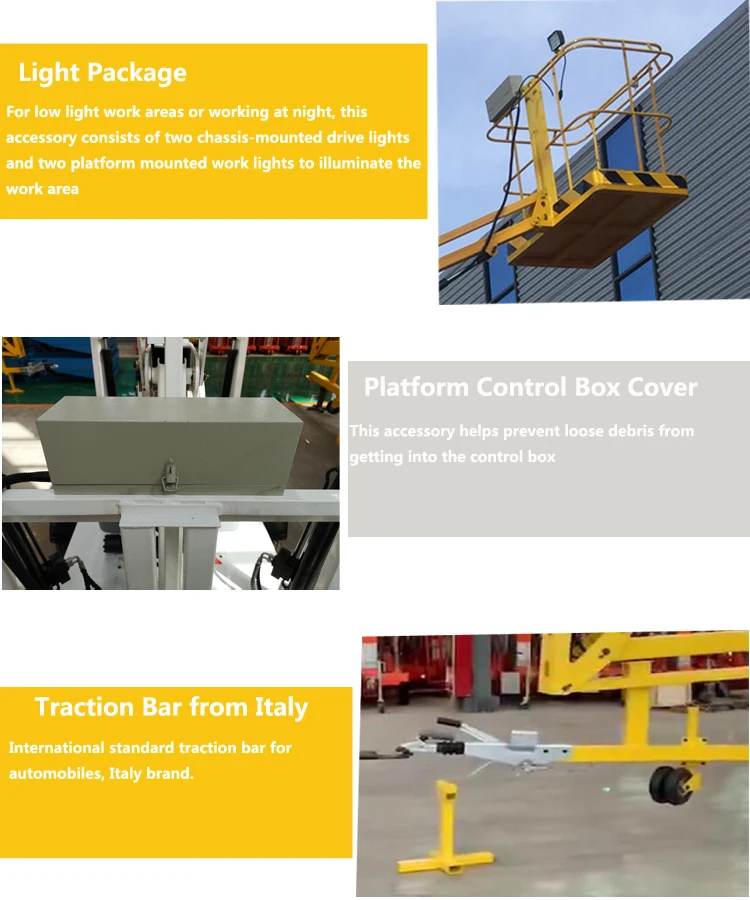 china cherry picker spider lift man boom lift aerial work platform trailer mounted articulating telescopic towable boom lift