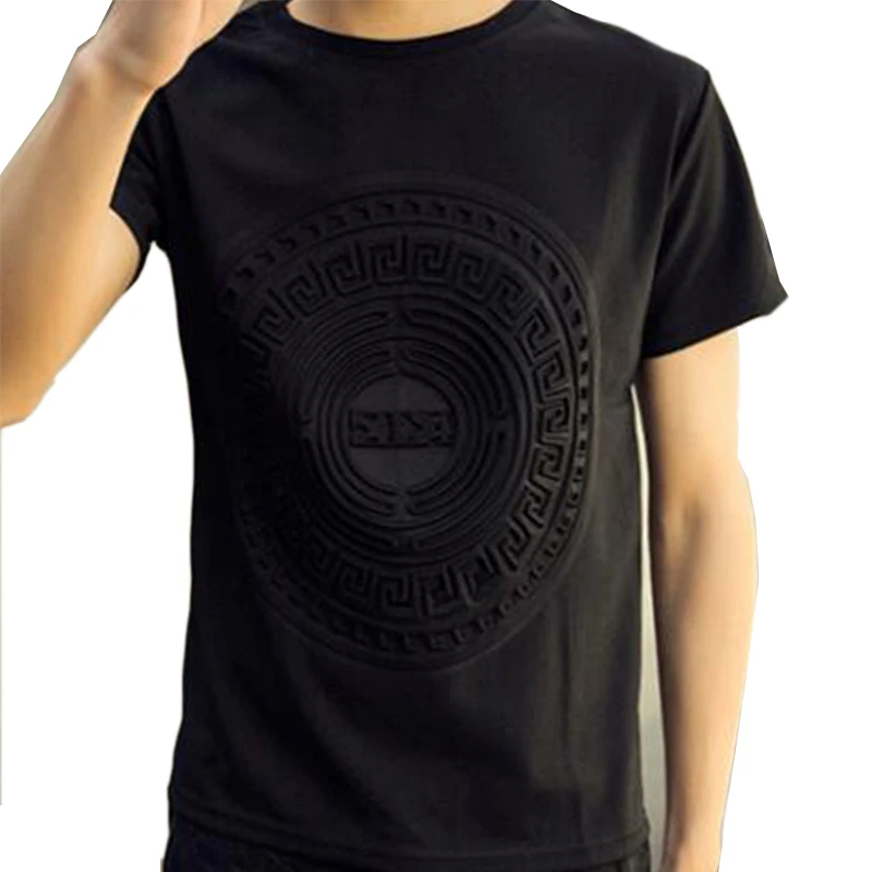 Custom Logo High Quality Embossing Men Emboss T-Shirts 3D Embossed