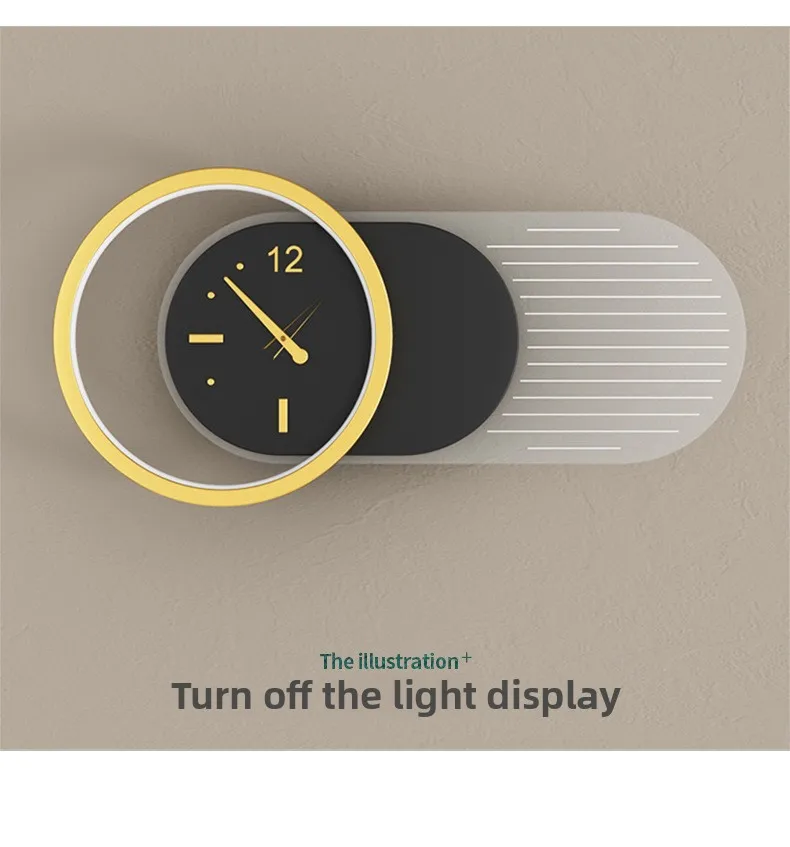 product design model clock bedroom bedside wall lamp living room backdrop led wall light match black and gold iron 220v 90 modern round-12