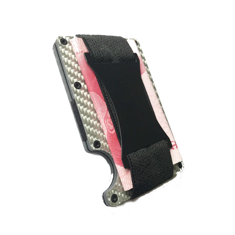 Custom hot sale funky credit card holder carbon fiber money clip slim wallet