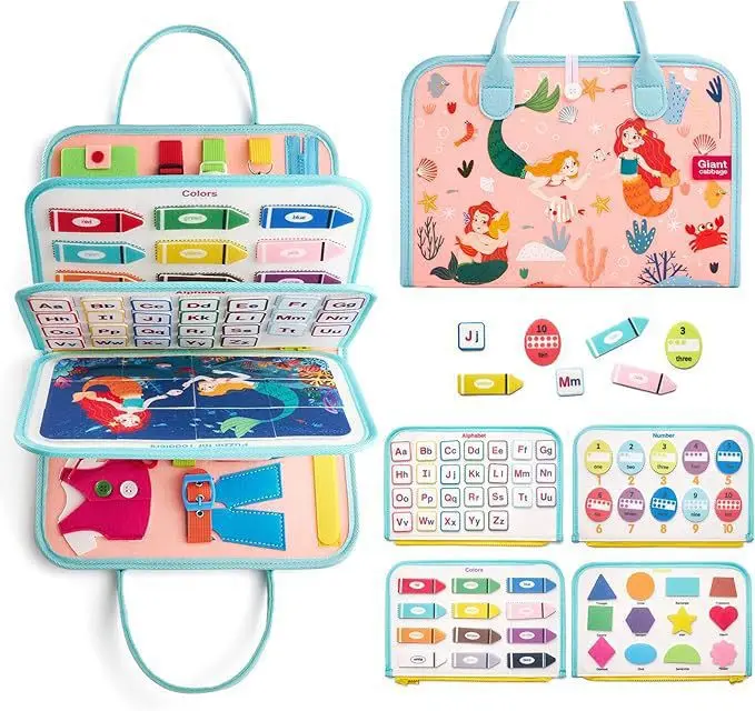 Montessori Felt Busy Checkerboard Toddler Montessori Toys Foldable ...