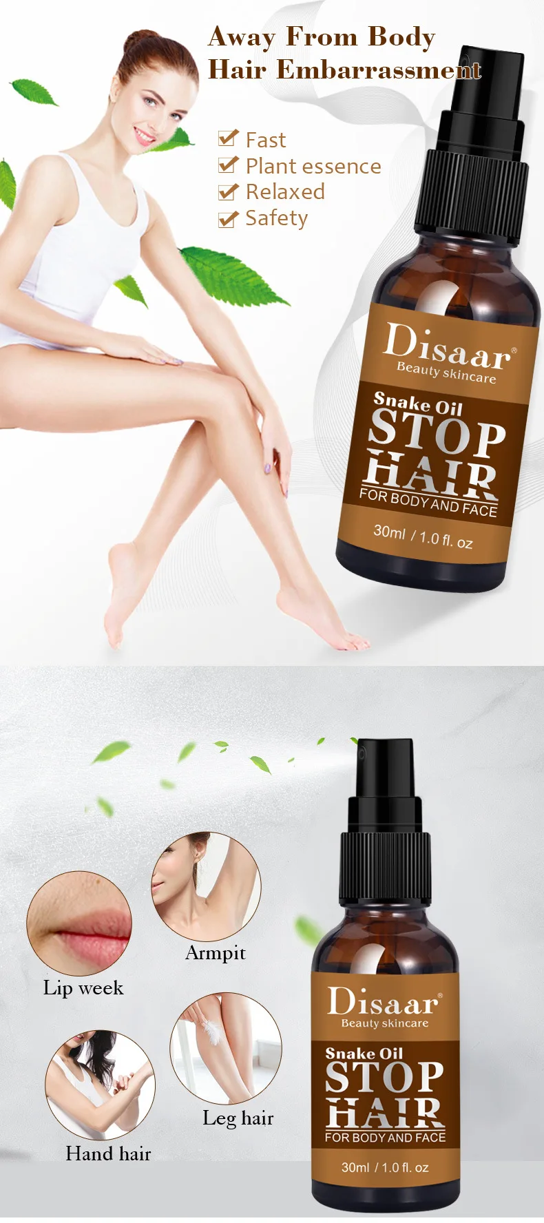 Disaar Gentle Moisturizing Hair Suppression Spray Without Stimulation