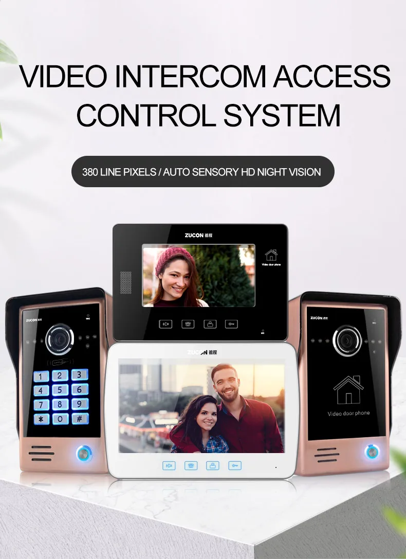 Color HD night vision 7 inch 10 inch video intercom doorbell swipe wired video intercom