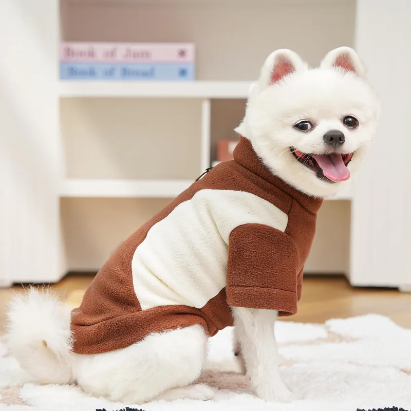Autumn Winter New Pet Dog Cat Clothing Corgi Sports Base Shirt Fleece-Lined Dog Clothing Cat Supplies Made Polyester Classic
