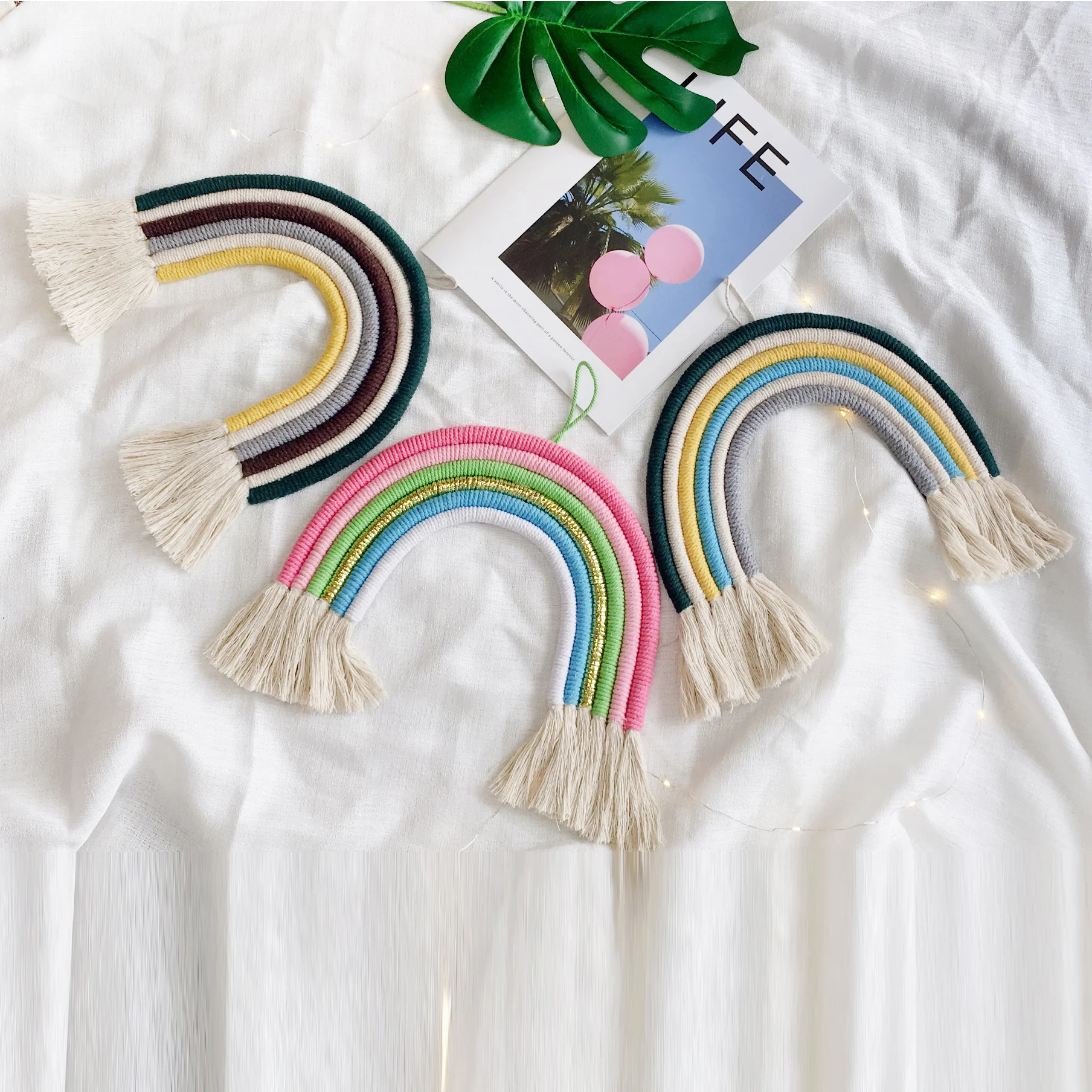 Kids Room Rainbow Wall Hanging Handmade Knitted Macrame Wall Hangings For Home Decor Buy High Quality Macrame Wall Hanging Rainbow Wall Hanging Home Made Wall Hangings Product On Alibaba Com