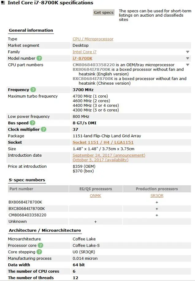 Intel Core I7 8700k 3.7ghz Six-core Café Lago 12m 95w Lga Processador Cpu  1151 Testado 100% De Trabalho - Buy I7 8700k,Intel Core Cpu,Processador Cpu  Product on Alibaba.com