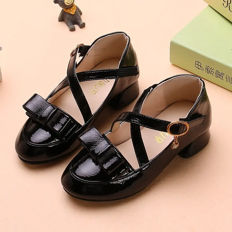 Fashion Casual Sweet Girls Cross Laces Bowknot Single Leather Party ...