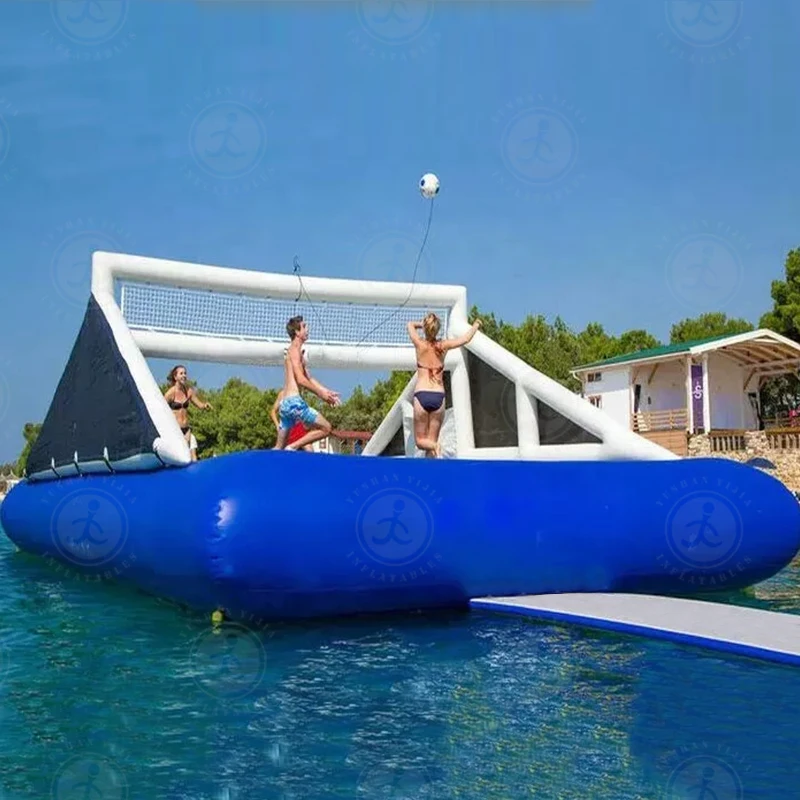 Outdoor Water Play Giant Inflatable Volleyball Court Water Game Jumping