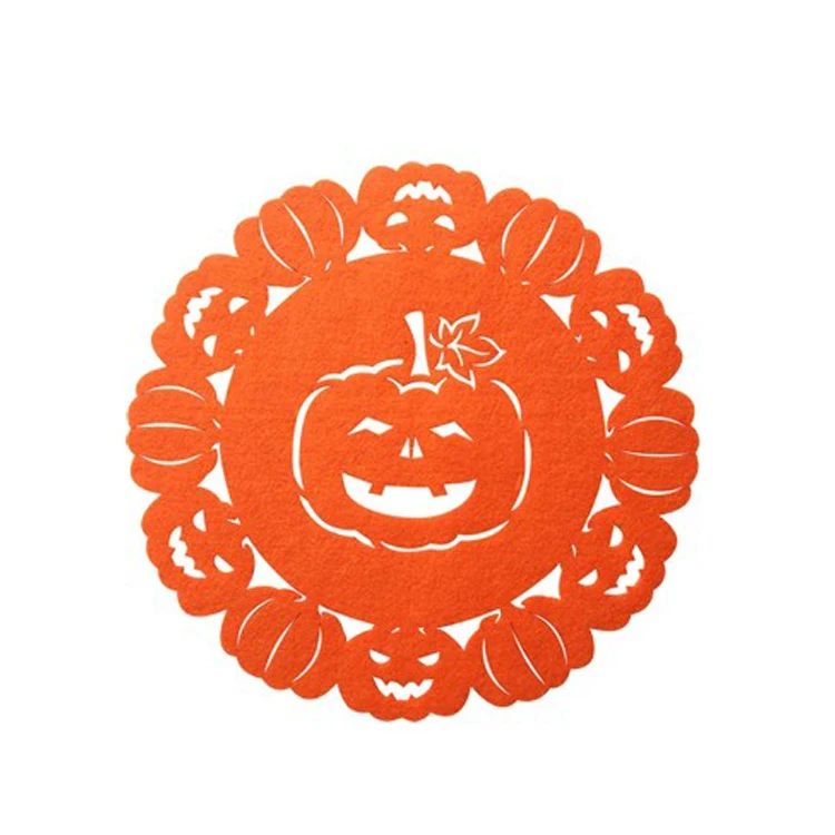 Halloween Felt Table Mat Laser Cut Round Kitchen Table Placemat Buy Halloween Round Placemat