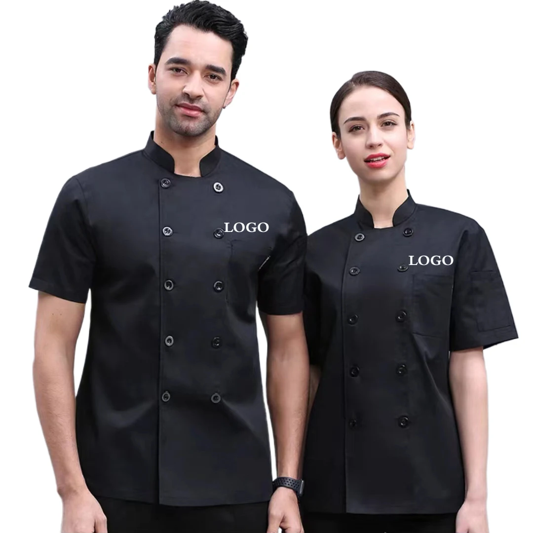 Custom Unisex Solid Color Chef Jacket Men's Chef Coat Hotel Restaurant Kitchen Chef Uniform Cook Wor