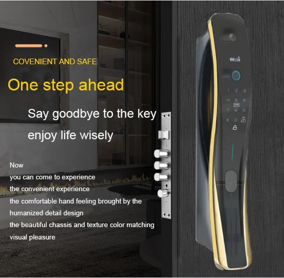 Hot Sale Smart Remote Control Wifi USmart GO Or Tuya ElectronicFingerprint Biometric Password Card Smart Door Lock With Camera