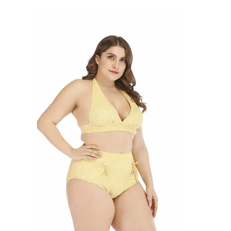 yellow plus size bathing suit