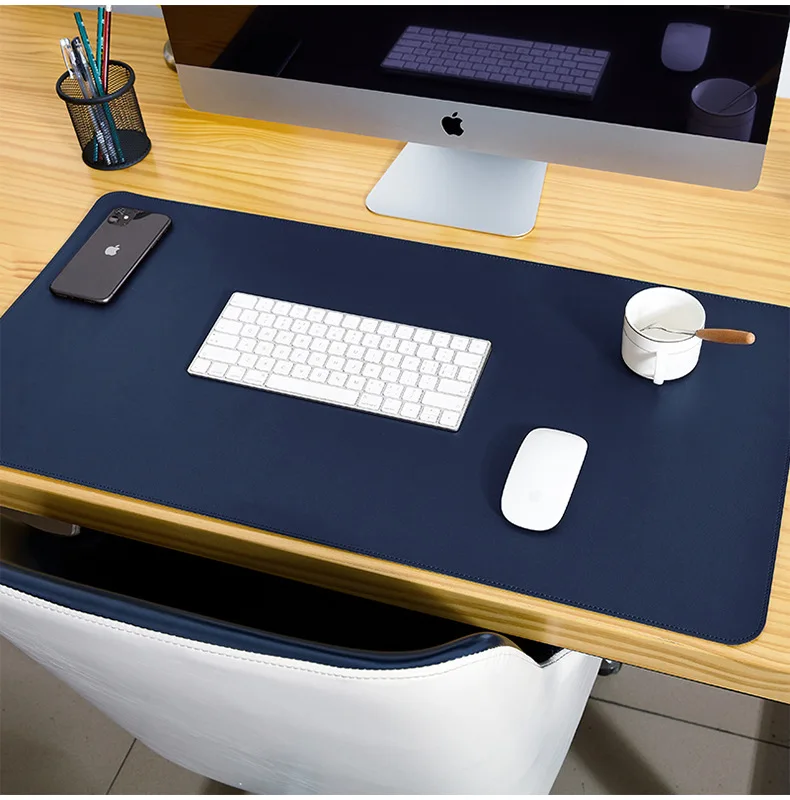 Large Cork Vegan Leather Desk Pad Non Slip Pu Leather Desk Computer