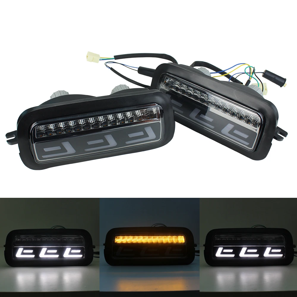 Car Styling Accessories LED Daytime Running Lights for Lada Niva 4x4 1995 + with Running Turn Signal Light Lamp DRL