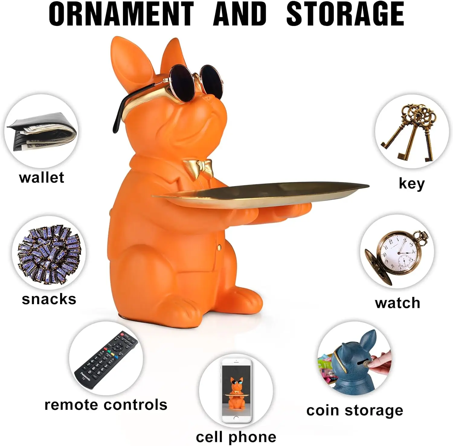 Tray Dog Animal Resin Nordic Home Table Decoration Nordic Bulldog