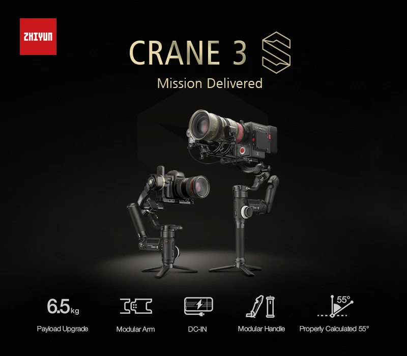 ZHIYUN Crane 3S Gimbal Stabilizer - 3-Axis Servo Control