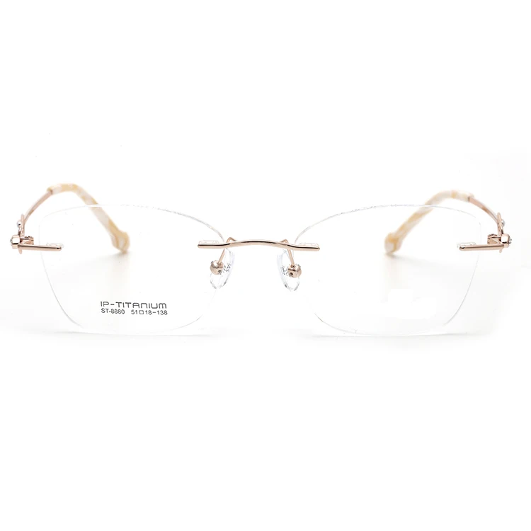 Titanium New Design Classic Woman Rimless Eyewear Medical Frames Buy