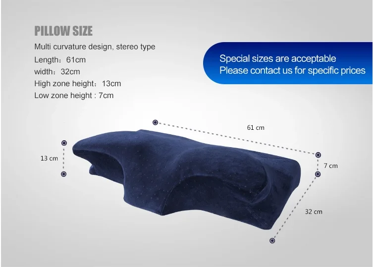 Contour Memory Foam Pillow,Bedding Hypoallergenic Bamboo Charcoal Neck