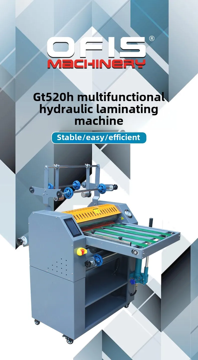Gt520H Fully Automatic Post-Press Laminating Machine Hydraulic Pressure Adjustment Steel Roller Internal Heating Automatic