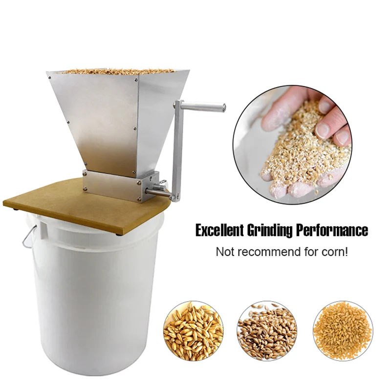 Newest Home Brew Malt Mill 2 Roller Grain Mill Barley Grinder With Pine