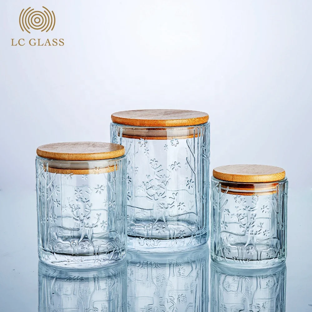 Jar Wholesale Soy Wax Candle Glass With Lid And Customizable Bamboo Lid