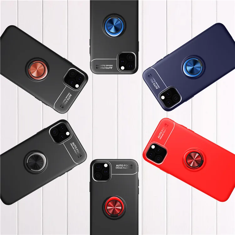 2019 For iPhone 11 Pro Case with Ring Magnetic Kickstand Case Finger Ring Phone Case