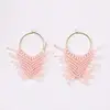 2019 new stylish personality hand-woven cotton thread flow su circle macrame dainty earrings