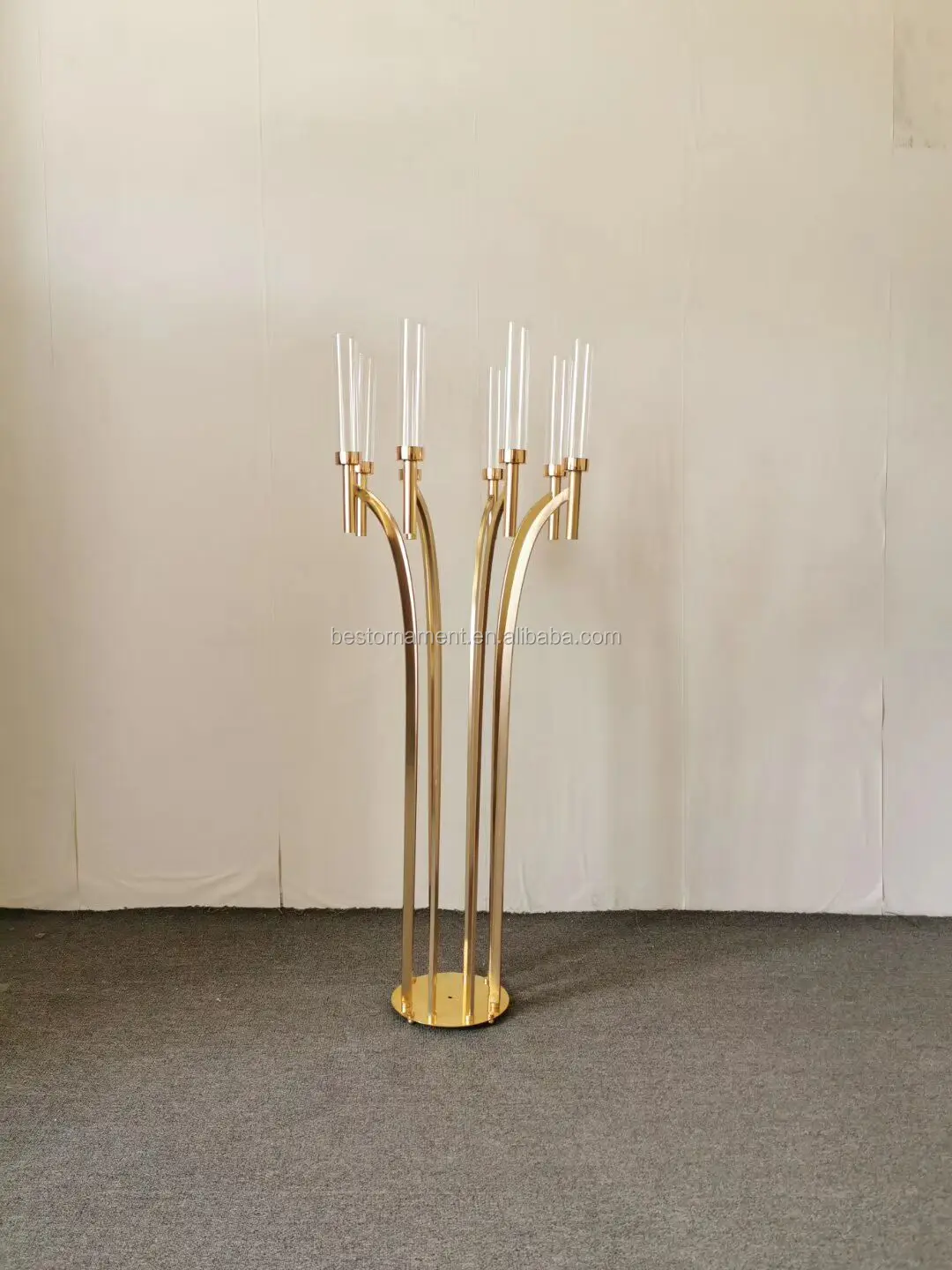 Wholesale Floor Gold Metal 8 Arms Candlesticks Wedding Tall Floor