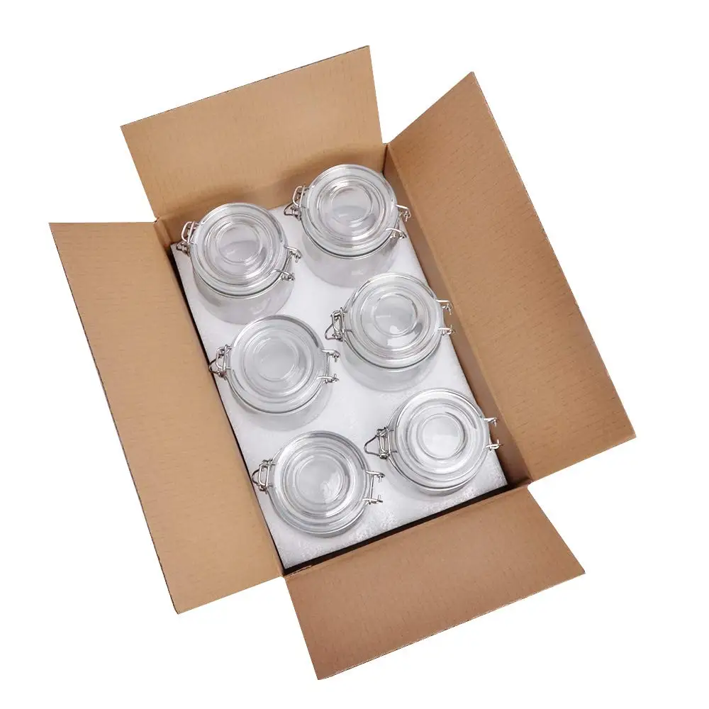 25 Oz Glass Jar 6 Pack With Airtight Rubber Gasket Lid Reusable Storage