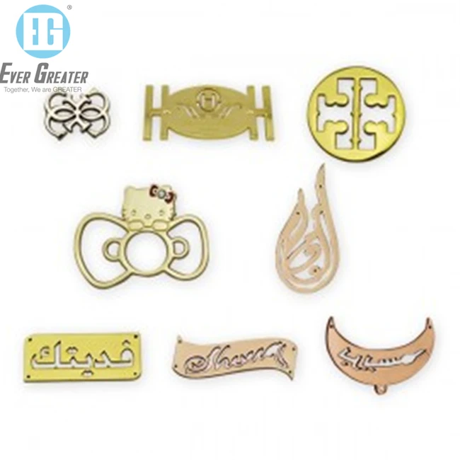 Metal labels and tags for handbags