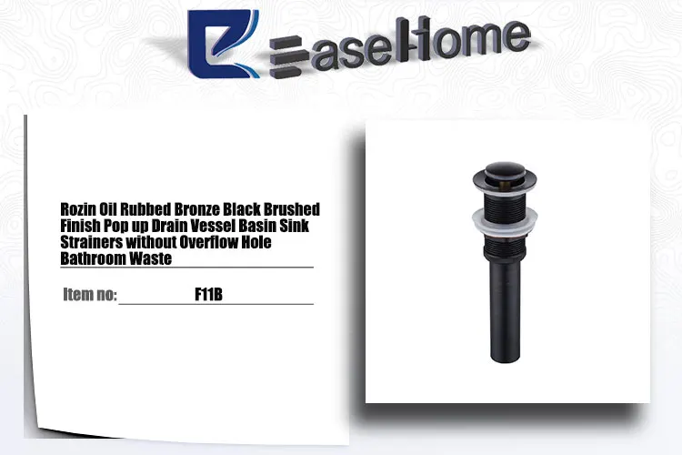 Rozin Aceite Frotado Bronce Negro Cepillado Acabado Pop Desagüe Buque