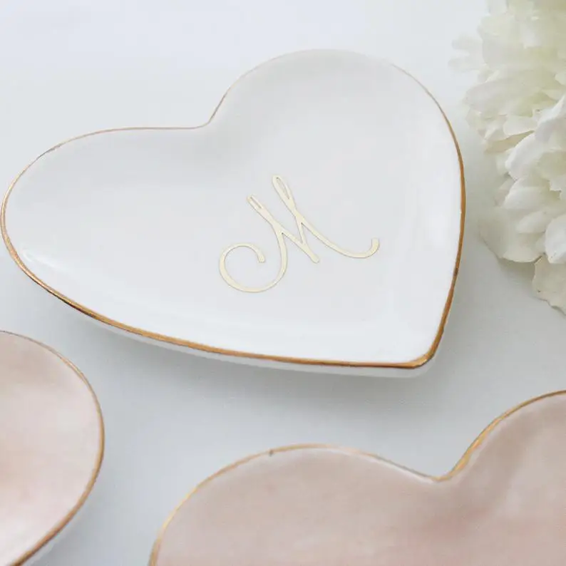 Personalized Custom Bridesmaid Maid Proposal Gift Heart Ceramic Jewelry