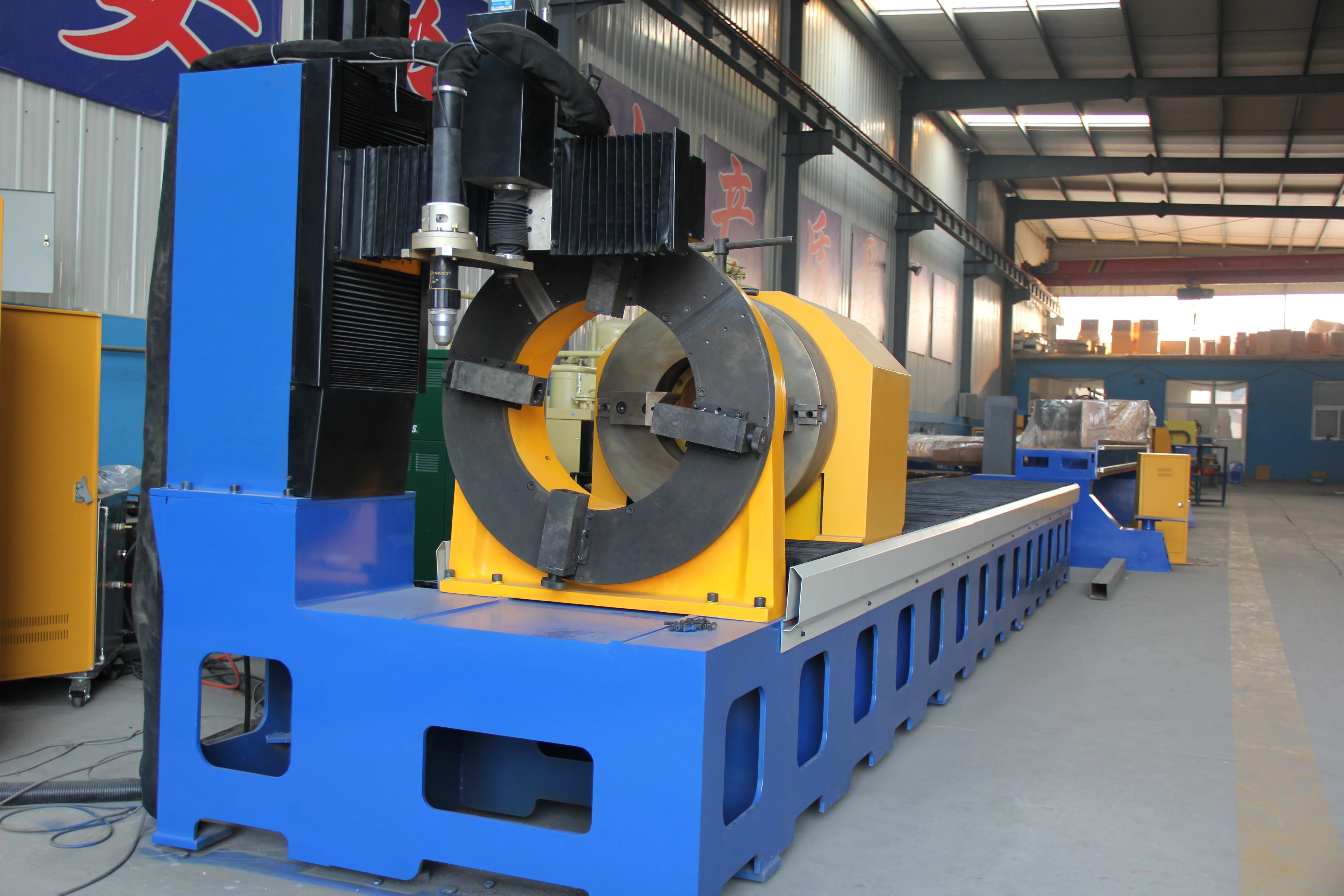 Cnc Square Tube Cutting Notching Beveling Machine With Plasma And Gas