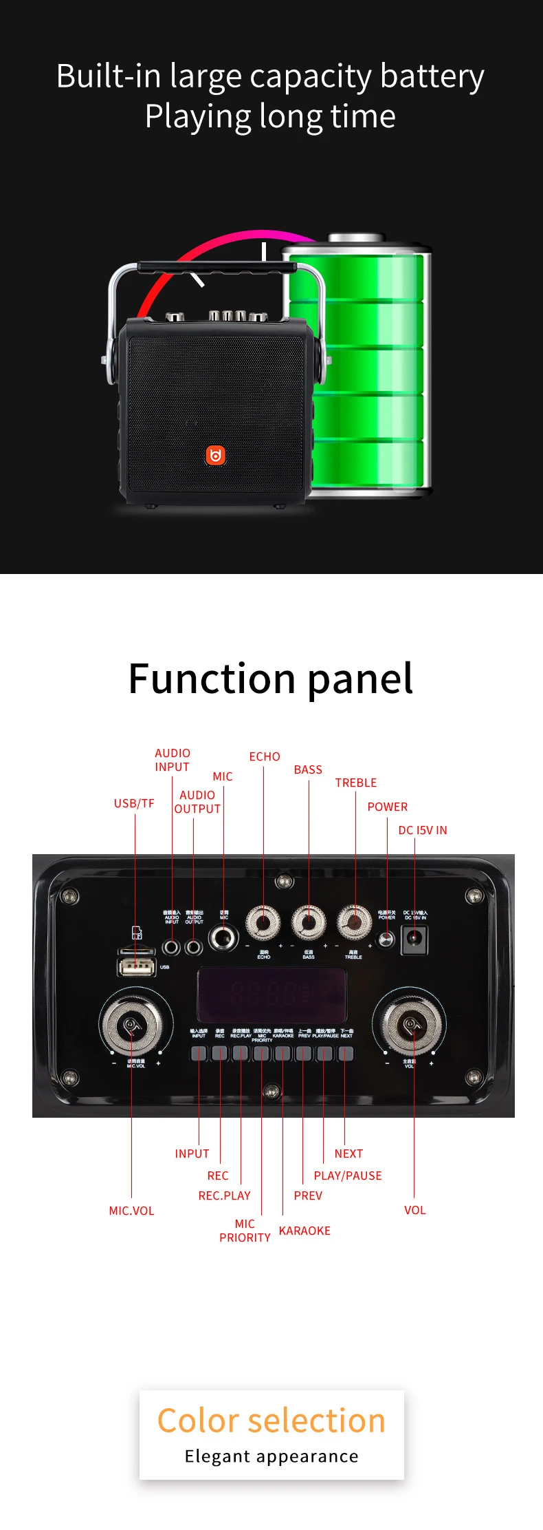 compact and powerful 5.25" horn speaker outdoor waterproof bluetooth speaker - ANKUX.COM