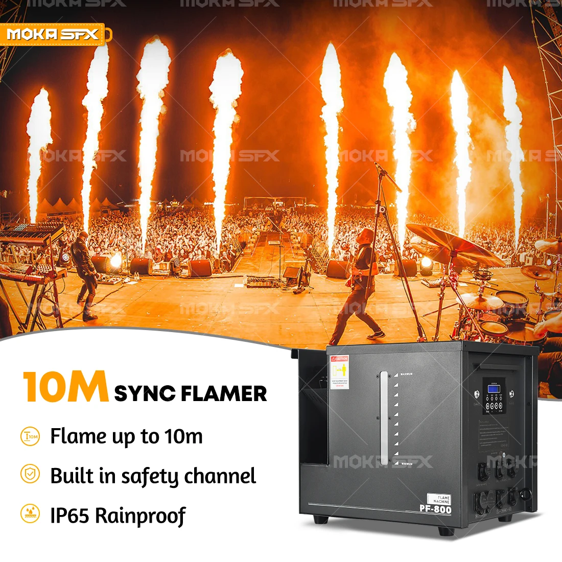 MOKA SFX PF-800 PRO Waterproof Flame Machine for Fireworks Shows