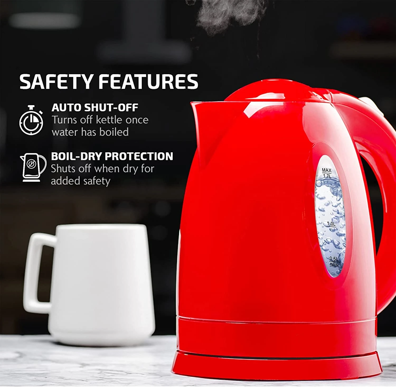 1.7l Electric Coffee Kettle 360 Degree Rotational Base Hotel Electric
